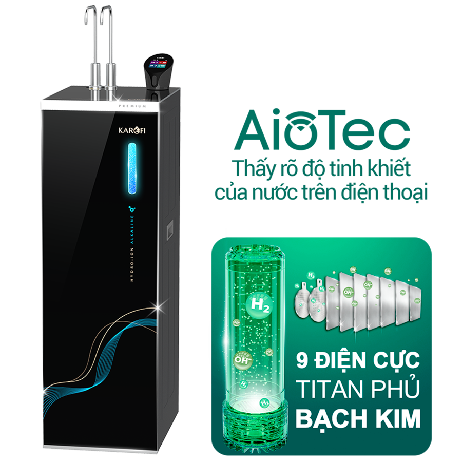 Máy lọc nước nóng lạnh Hydro-ion Kiềm Karofi SA9 PREMIUM